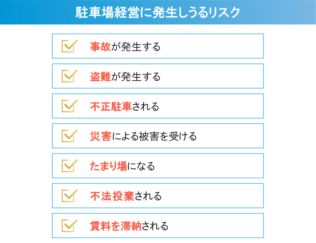 駐車場経営に発生しうるリスク